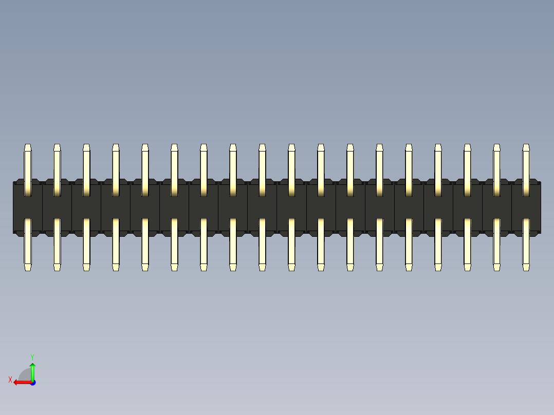 彩色公排针 100mil 2.54mm 系列-DS1022_black_36p_100mil_TypeSMT_rev1.0后视图