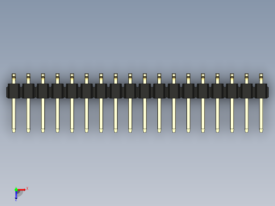 彩色公排针 100mil 2.54mm 系列-DS1022_black_36p_100mil_TypeSMT_rev1.0俯视图