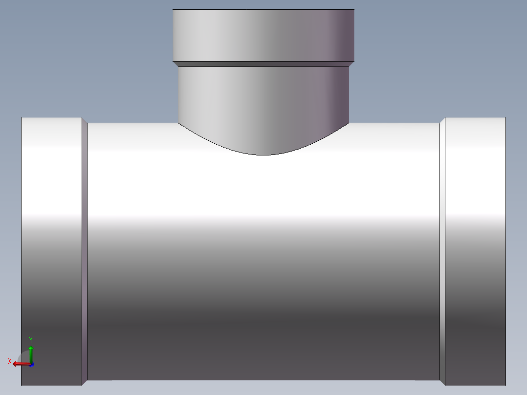 三通-异径 DN20-DN10后视图