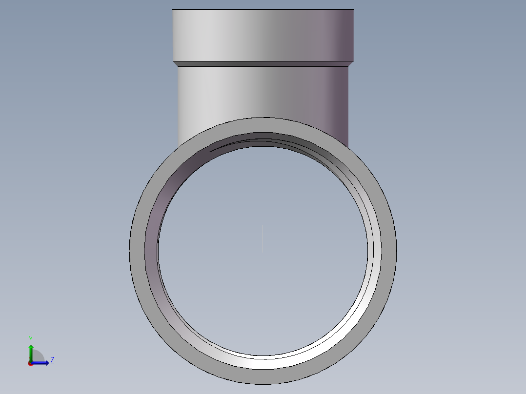 三通-异径 DN20-DN10左视图