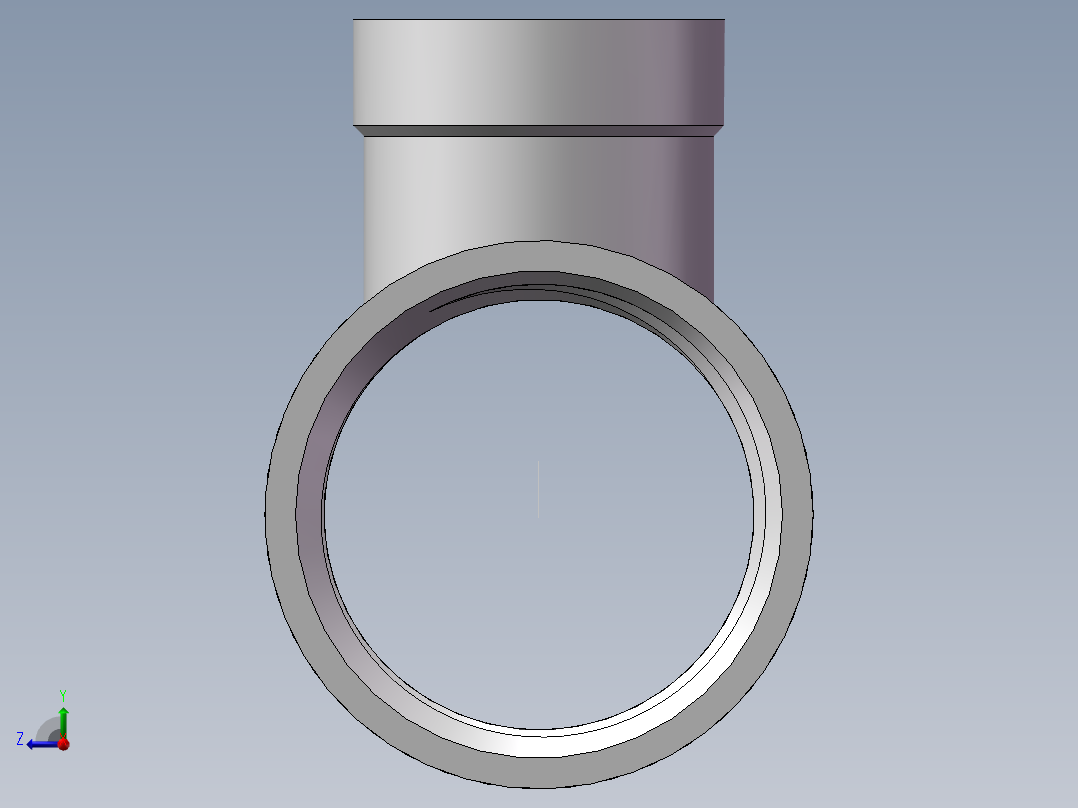 三通-异径 DN20-DN10右视图