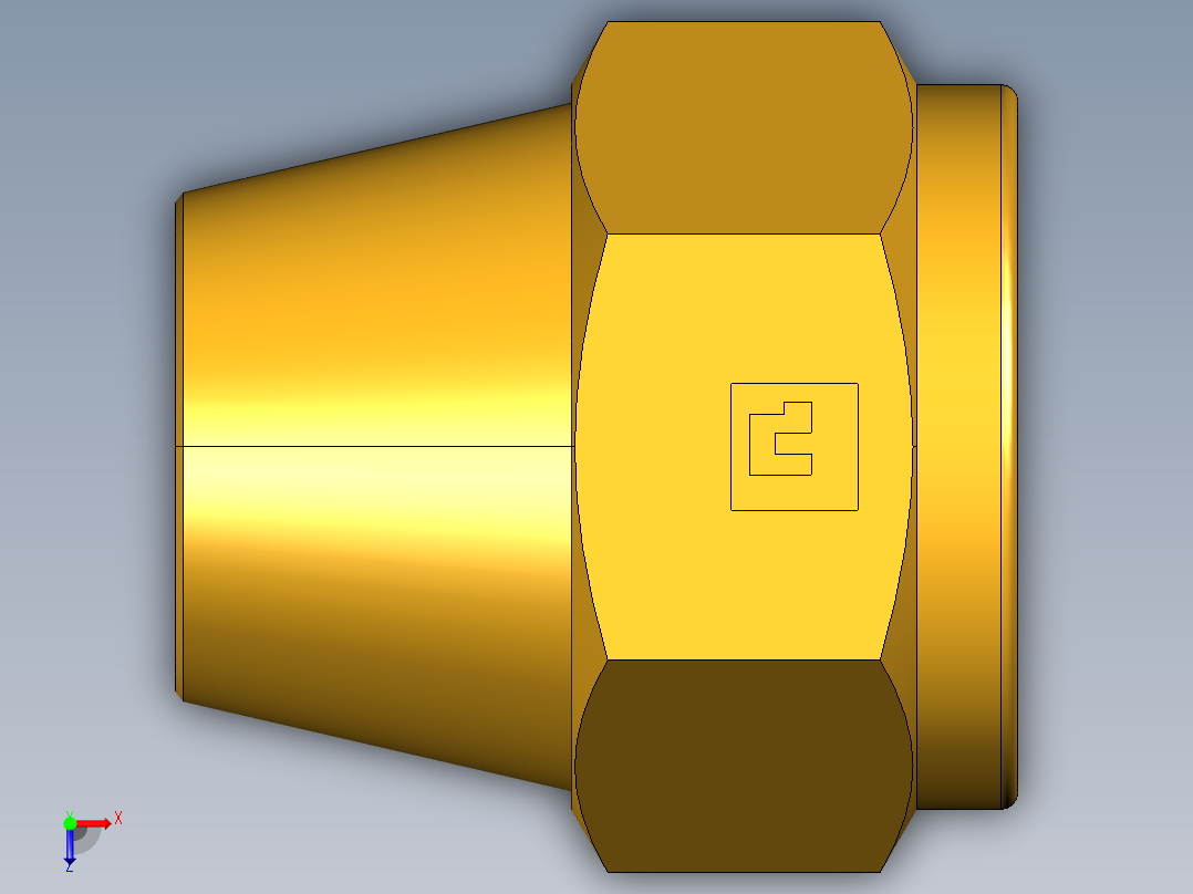 扩口式工业通用硬管接头Shorter Nut 41FX-8俯视图
