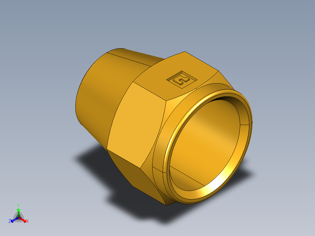 扩口式工业通用硬管接头Shorter Nut 41FX-8正等轴测图
