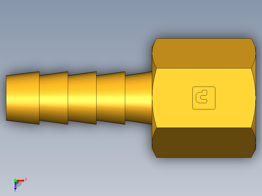 倒齿式工业管接头Hose Barb to Female Pipe 126HBL-5-4俯视图