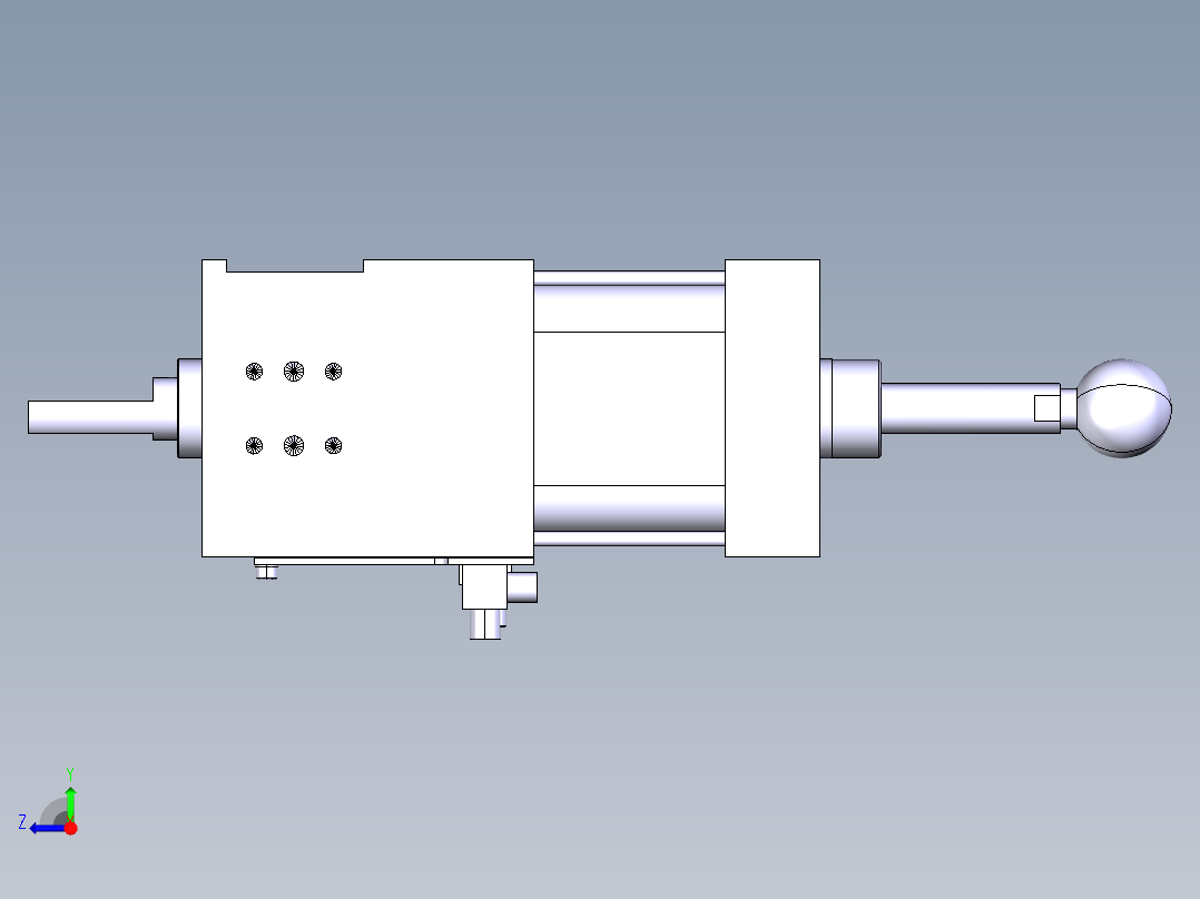 德克斯TUNKERS气缸数模SZK_63_1_Z_A12_T12_TUENKERS右视图