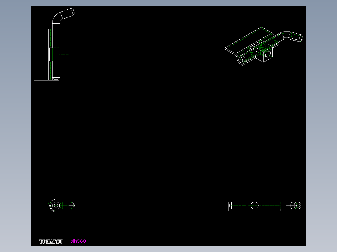 梢型鉸鏈PLH568-2D多系列多零件图纸模型