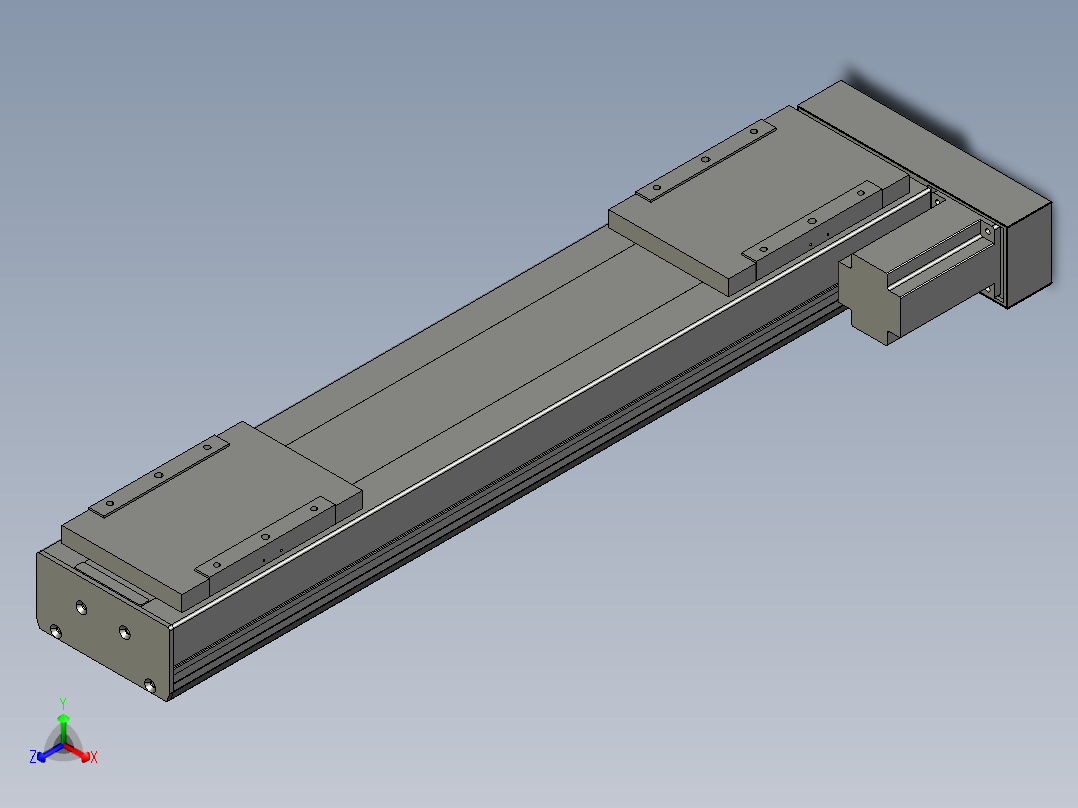 直线模组LHC17-S650-R设计图纸正等轴测图