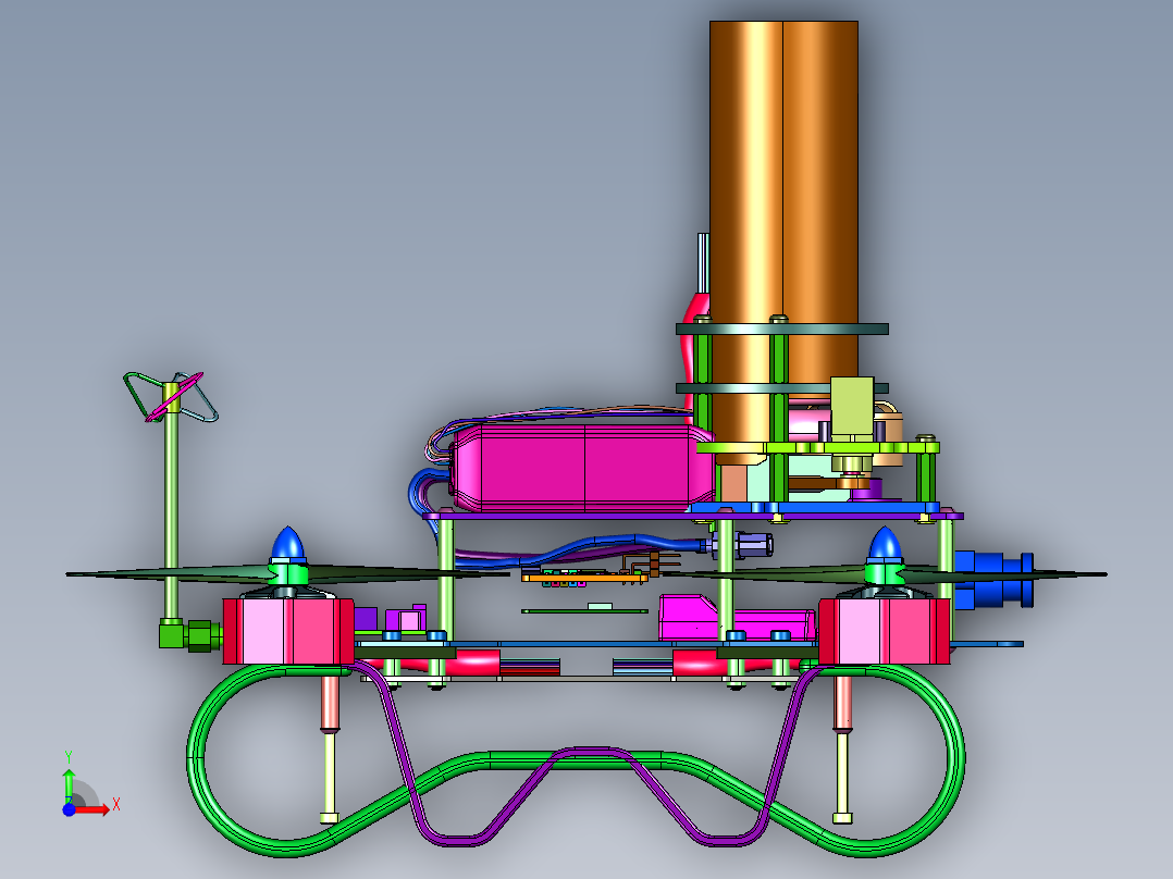涡流发射器无人机前视图