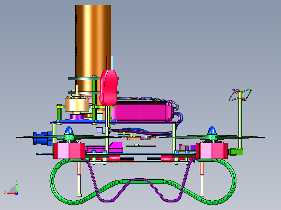 涡流发射器无人机后视图