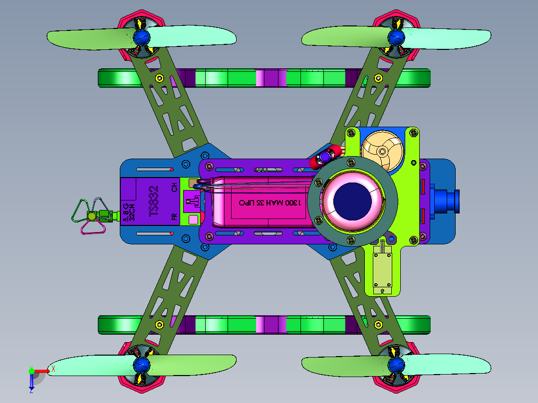 涡流发射器无人机俯视图