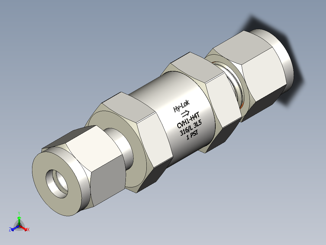 700H系列高压紧凑型止回阀正等轴测图