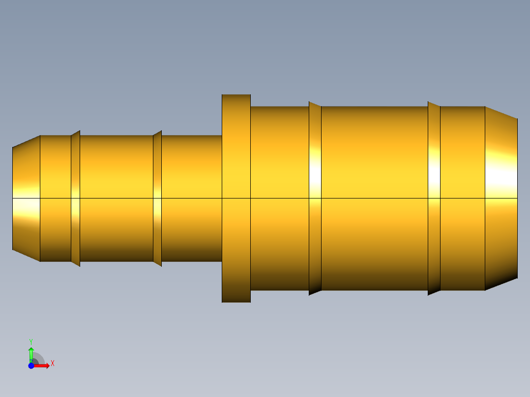 工业通用螺蚊管倒齿式工业硬管接头Union Reducer 22-6-8前视图