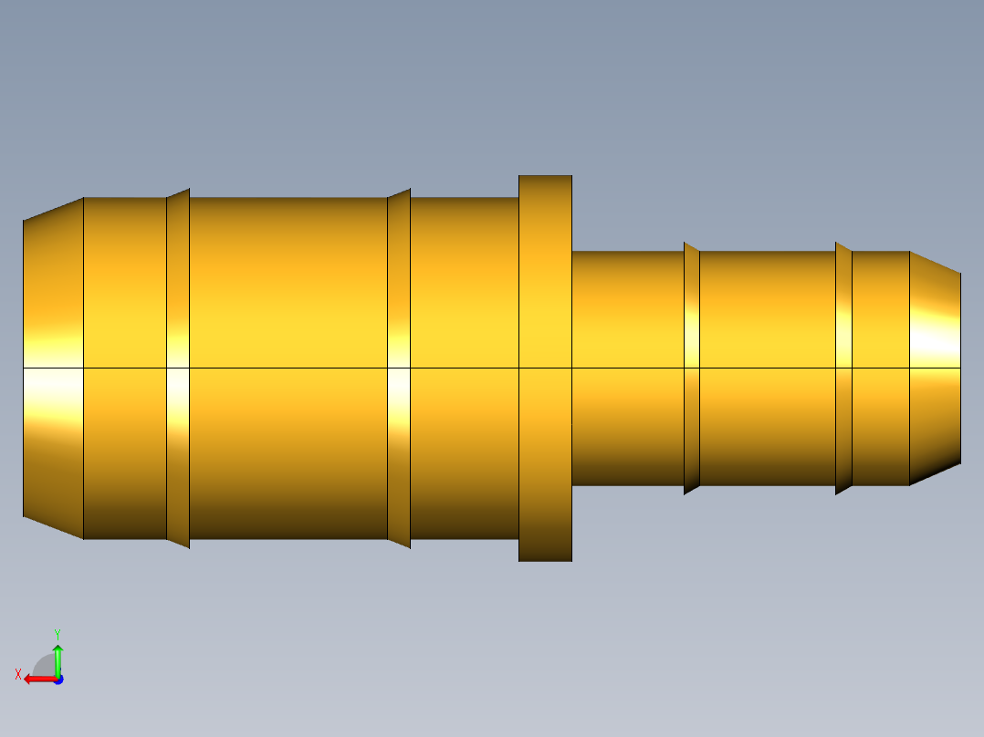 工业通用螺蚊管倒齿式工业硬管接头Union Reducer 22-6-8后视图