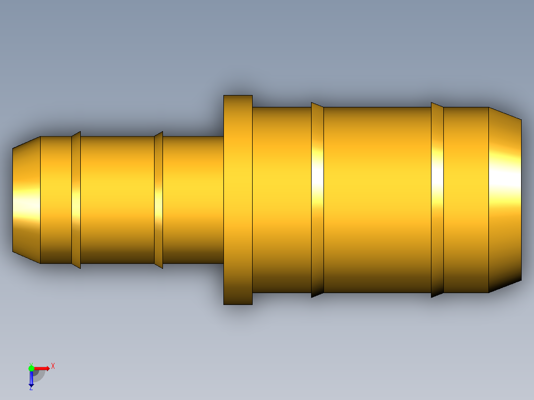 工业通用螺蚊管倒齿式工业硬管接头Union Reducer 22-6-8俯视图
