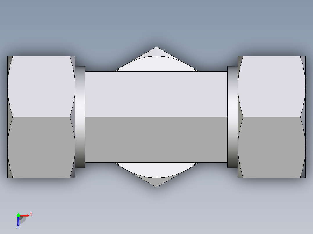 卡套式工业通用硬管接头EO_Assembled_adjustable_standpipe_branch_tee_EVT22LM71俯视图