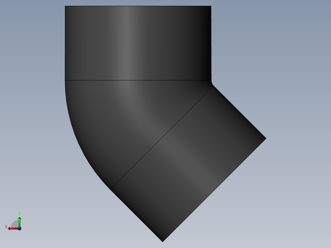 PVC管件-2in_45deg_Elbow左视图