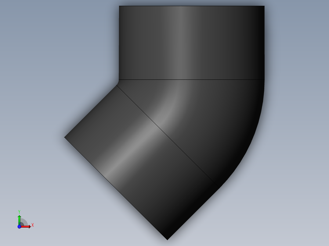 PVC管件-2in_45deg_Elbow右视图