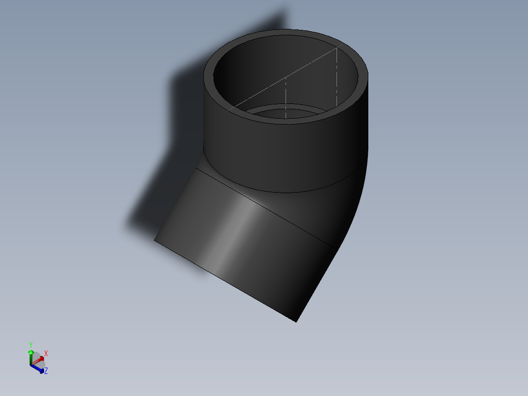 PVC管件-2in_45deg_Elbow正等轴测图