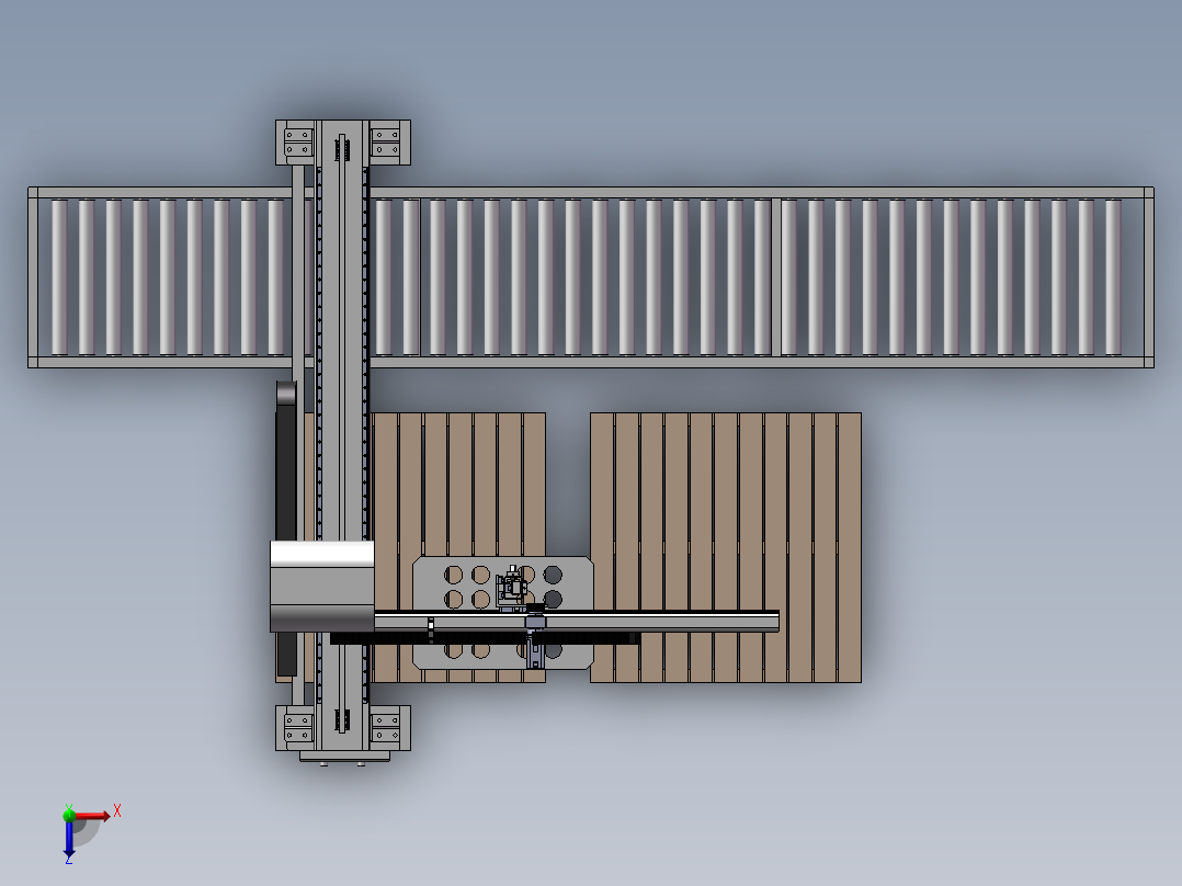 取玻璃码垛机械俯视图