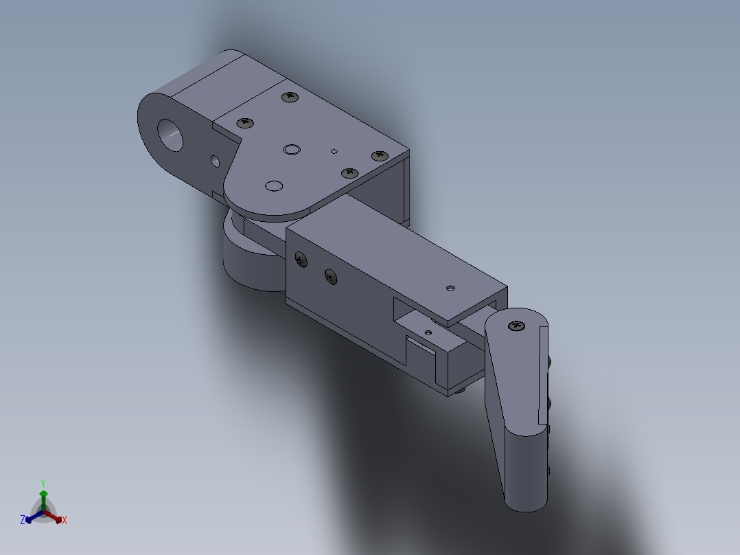 多臂采摘机器人的初步设计——采摘手的设计带SolidWorks三维正等轴测图