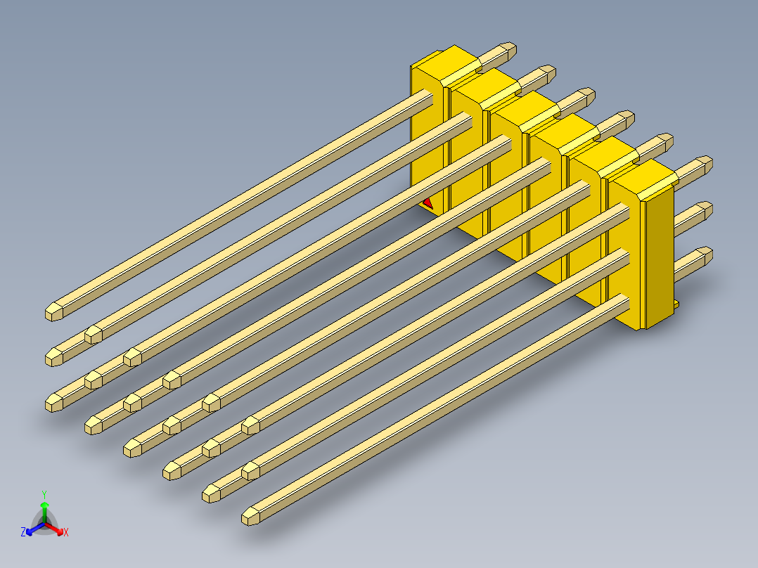 彩色公头100mil（2.54mm）系列-DS1021_yellow_3x06p_100mil_Type43_rev1.0