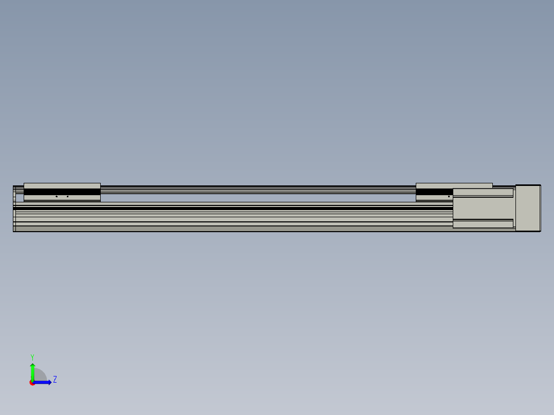 直线模组LHA170-S750-R设计图纸左视图