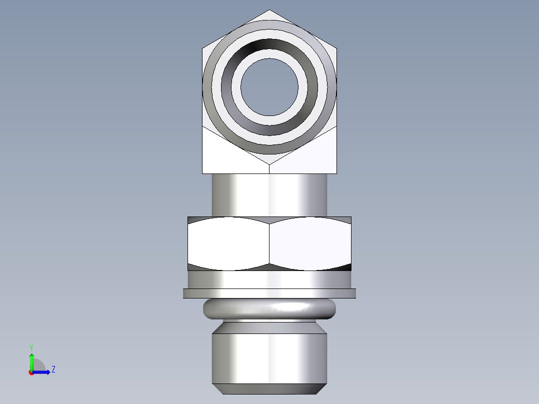 卡套式工业通用硬管接头EO_Adjustable_locknut_branch_tee_TEE08LMOROMDCF左视图