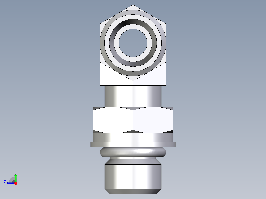 卡套式工业通用硬管接头EO_Adjustable_locknut_branch_tee_TEE08LMOROMDCF右视图