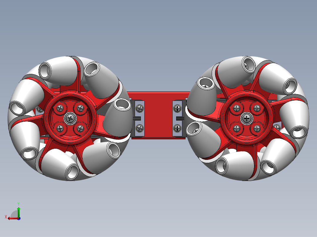 Oddbot麦克纳姆轮平台小车模型3D图纸 STEP格式后视图