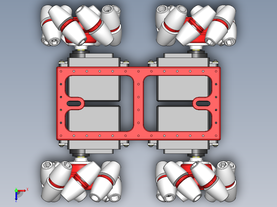 Oddbot麦克纳姆轮平台小车模型3D图纸 STEP格式俯视图