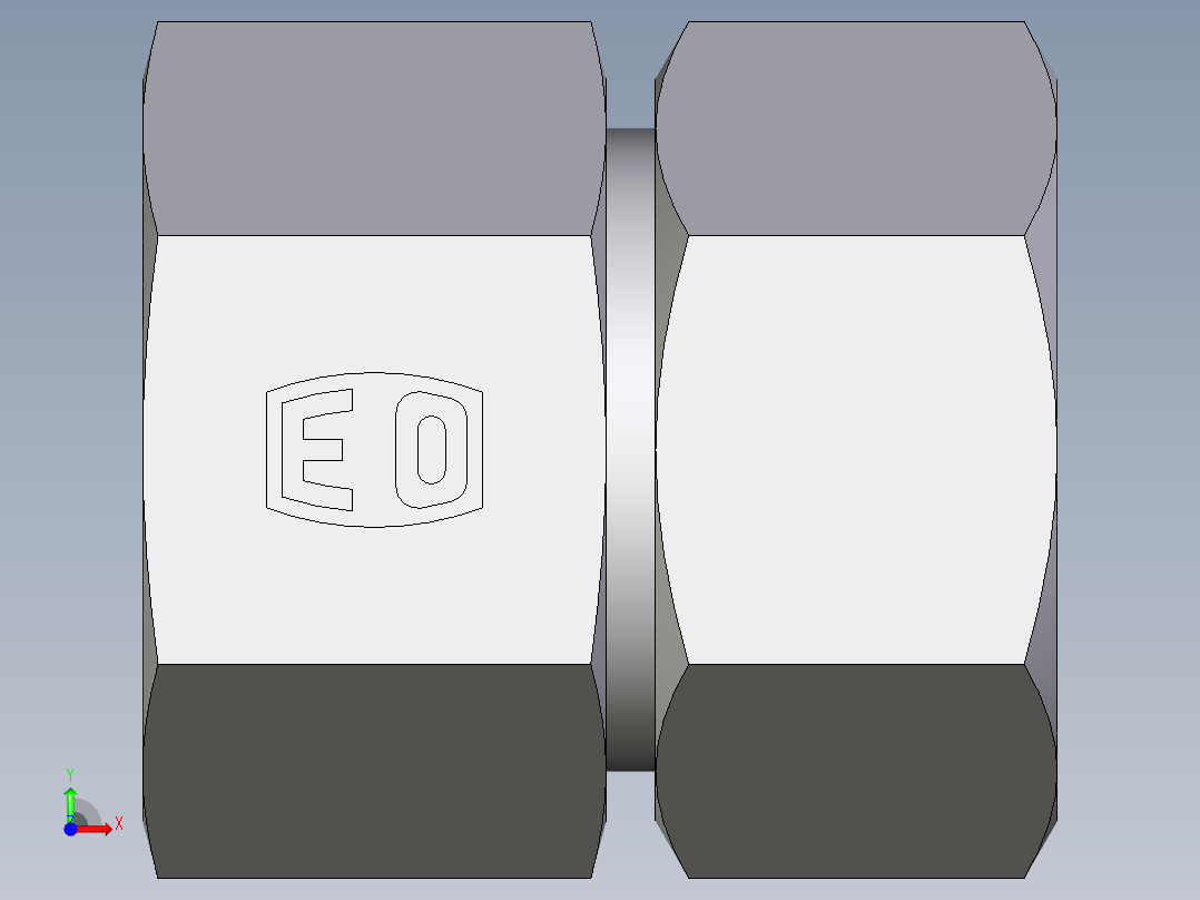 卡套式工业通用硬管接头EO_Swivel_connector_GAI38ZSRCF前视图