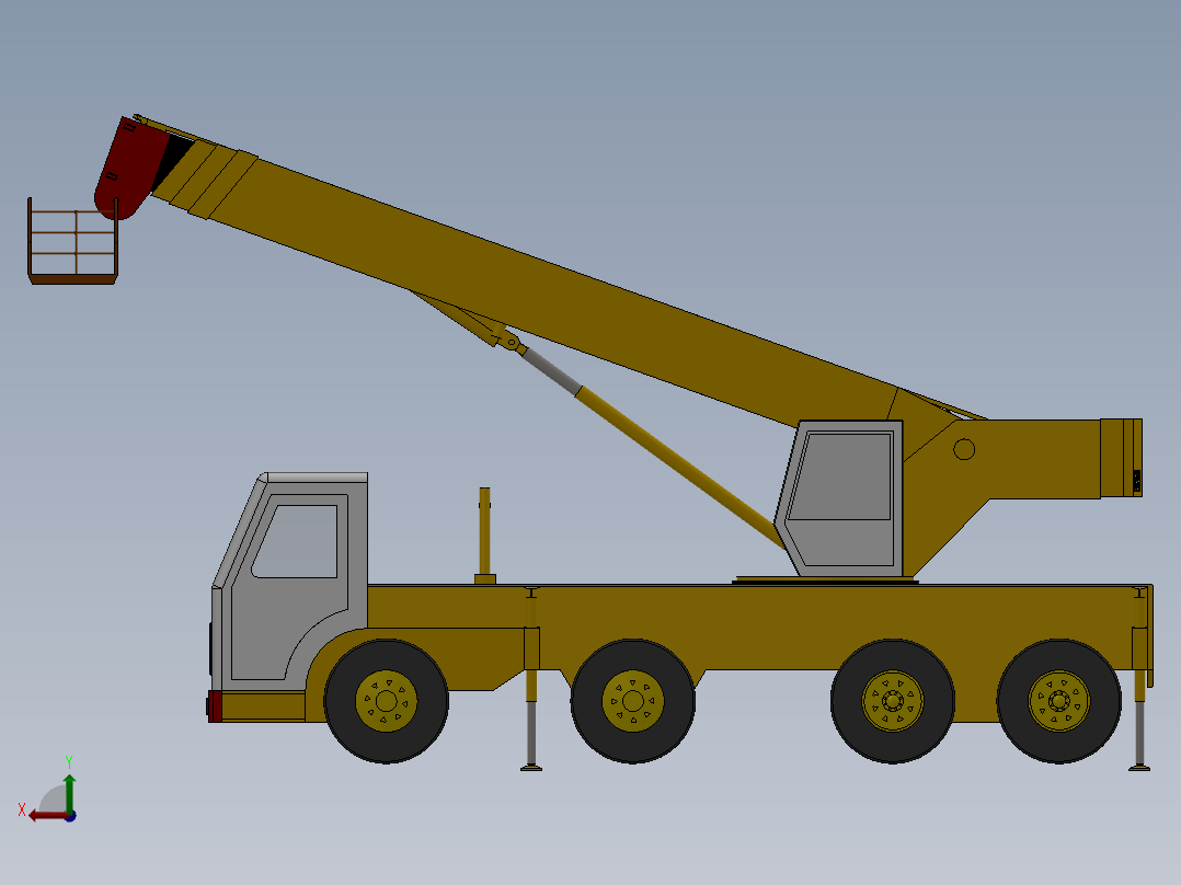 伸缩臂式高空作业车设计-直臂式【3D三维SW模型+CAD图纸+说明】后视图
