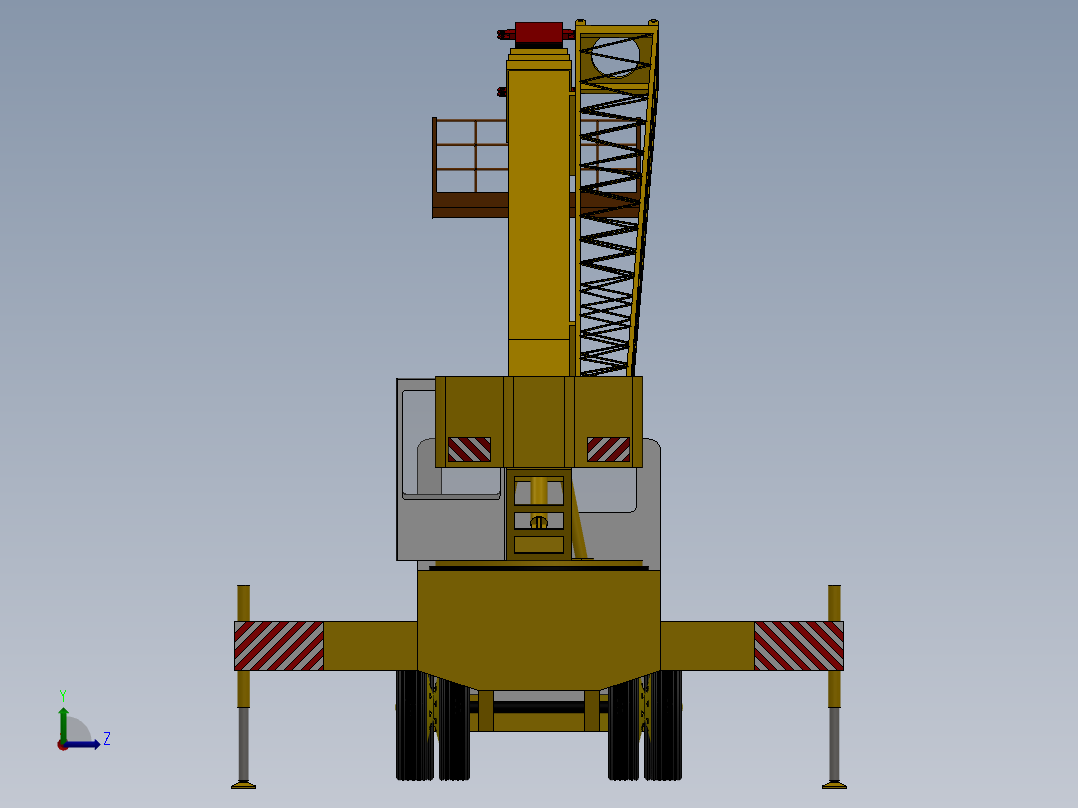 伸缩臂式高空作业车设计-直臂式【3D三维SW模型+CAD图纸+说明】左视图