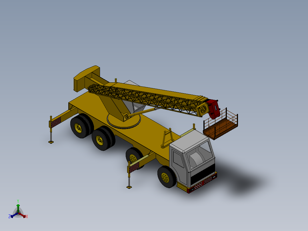 伸缩臂式高空作业车设计-直臂式【3D三维SW模型+CAD图纸+说明】正等轴测图