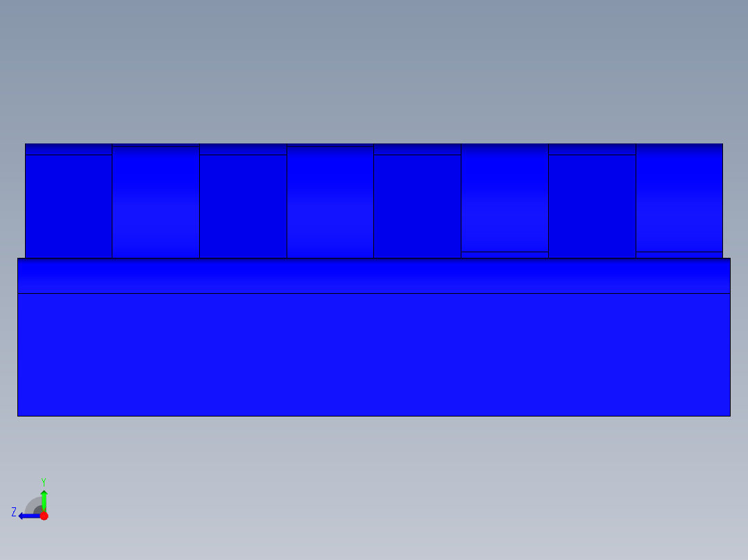 工程塑膠鉸鏈(B)CFA-3D多系列多零件图纸模型右视图
