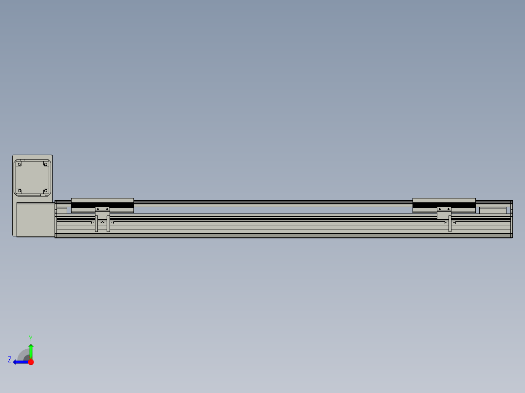 直线模组LHB17-L40-S800-LU设计图纸右视图