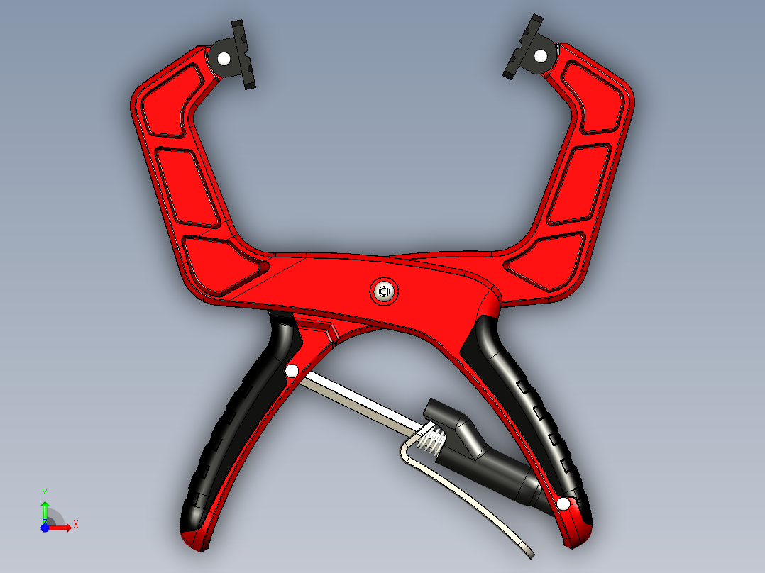 woodworking clamp木工夹具3D数模图纸 Solidworks设计 附x_t前视图