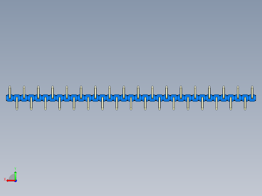 彩色公排针 100mil 2.54mm 系列-DS1022_blue_35p_100mil_Type_SMT_R1_rev1.0后视图