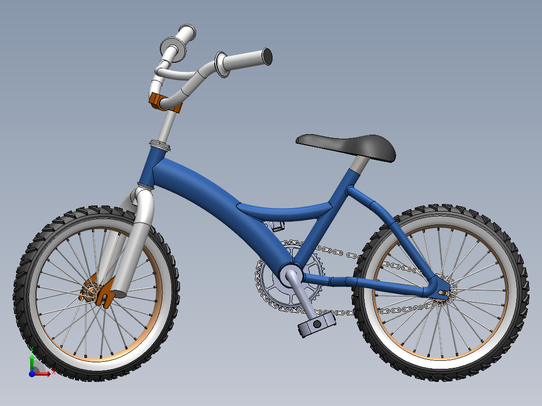 小型自行车前视图