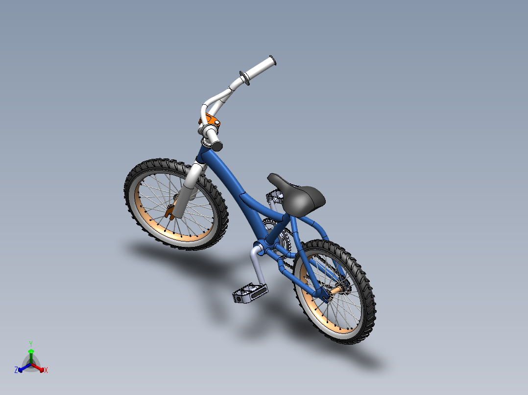 小型自行车正等轴测图