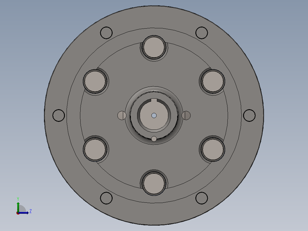 摩托车离合器总成左视图