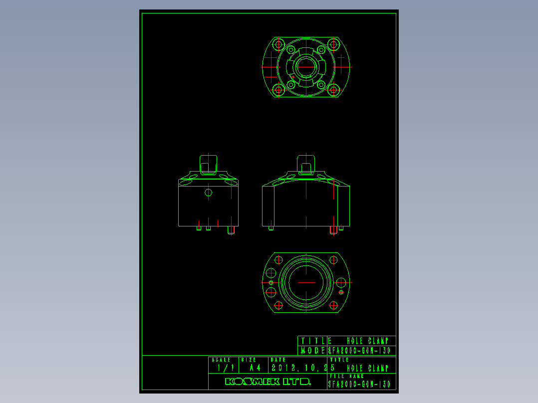 KOSMEKSFA2000-G0N-130多系列多零件图纸模型多系列多零件图纸模型