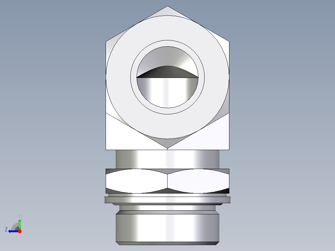 卡套式工业通用硬管接头EO_Adjustable_Locknut_elbow_WEE30SMCF右视图