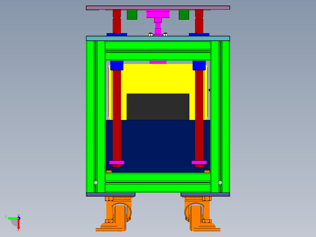 自动液压提升机构_升降机构右视图