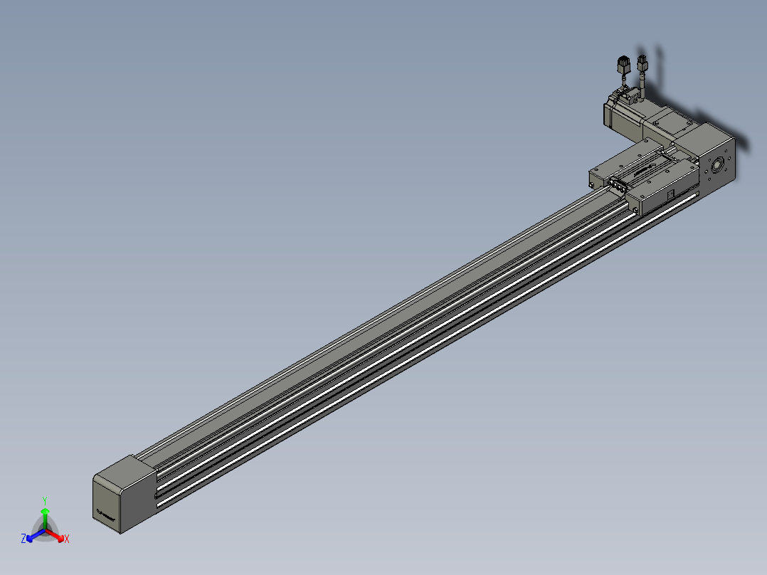 威洛博直线电机模组EB6-L140-S1000-L-P40-MS3正等轴测图