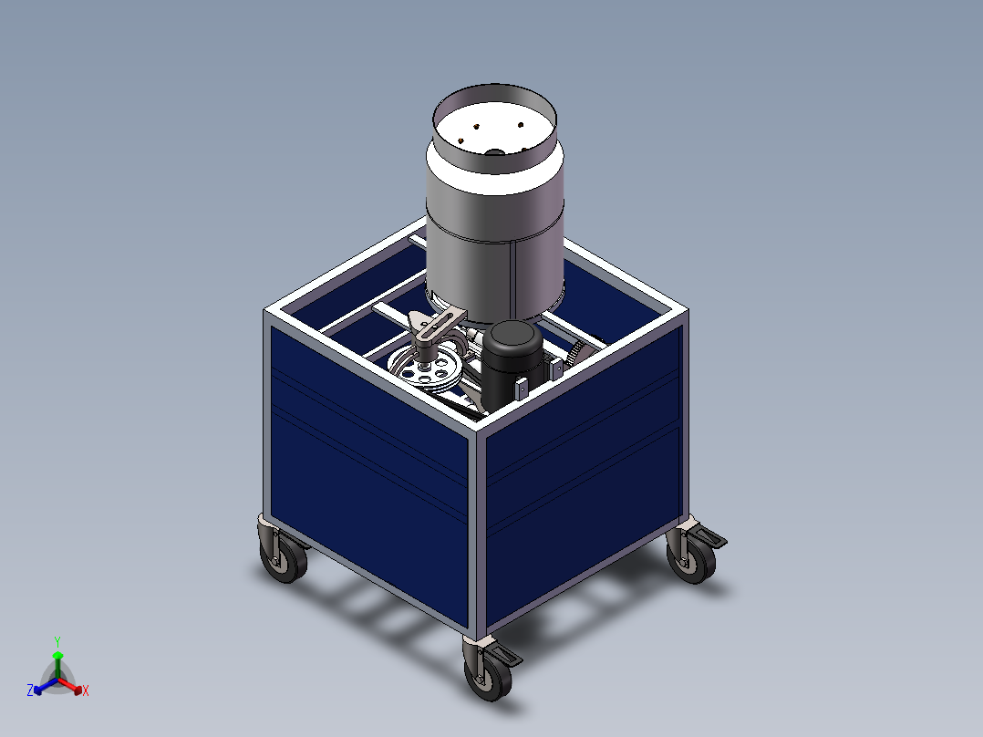 板栗去皮机sw16可编辑正等轴测图