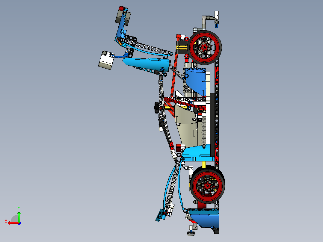 42077 Rally Car拉力赛车拼装玩具模型3D图纸 CREO设计后视图