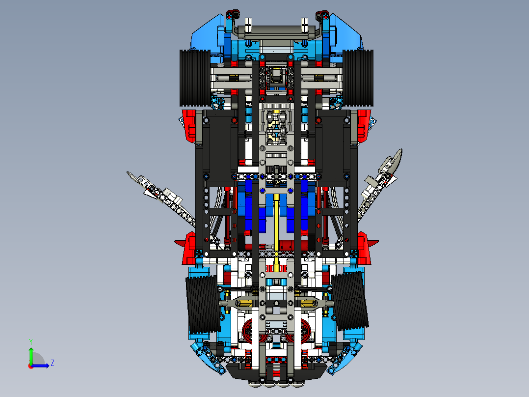 42077 Rally Car拉力赛车拼装玩具模型3D图纸 CREO设计左视图