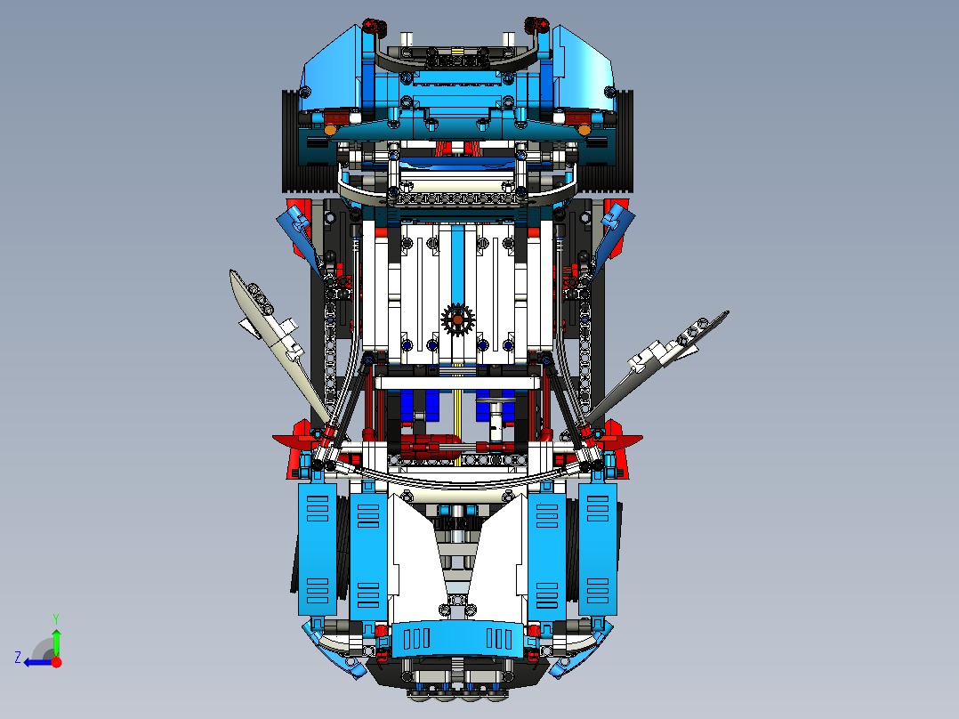 42077 Rally Car拉力赛车拼装玩具模型3D图纸 CREO设计右视图