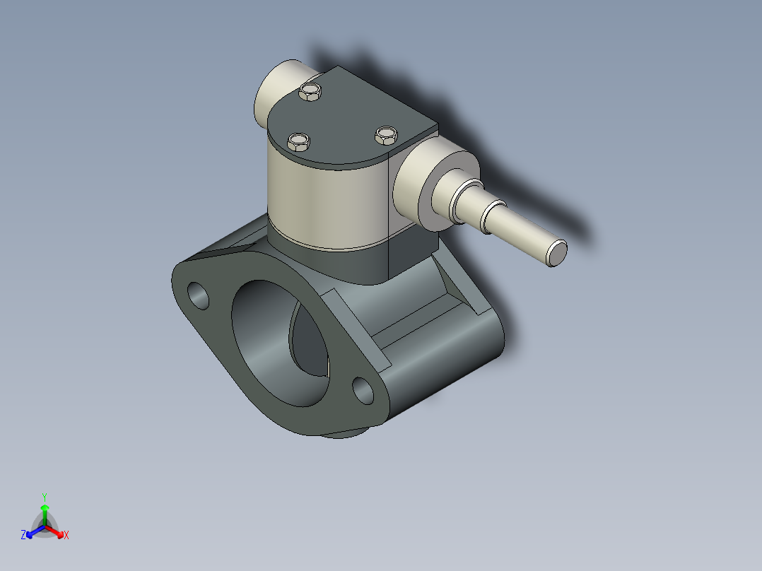 蝴蝶阀工程图和运动仿真习作正等轴测图